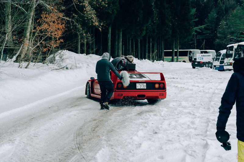 Record good audio was a real pain, constantly need to adjust tire chains meant we had to record bits of audio with the studless tyres and overlay it during sections of the film to remove the horrible sound of the chains cutting into the carbon kevlar inner car wheel wells… Photo: Edward Khoma